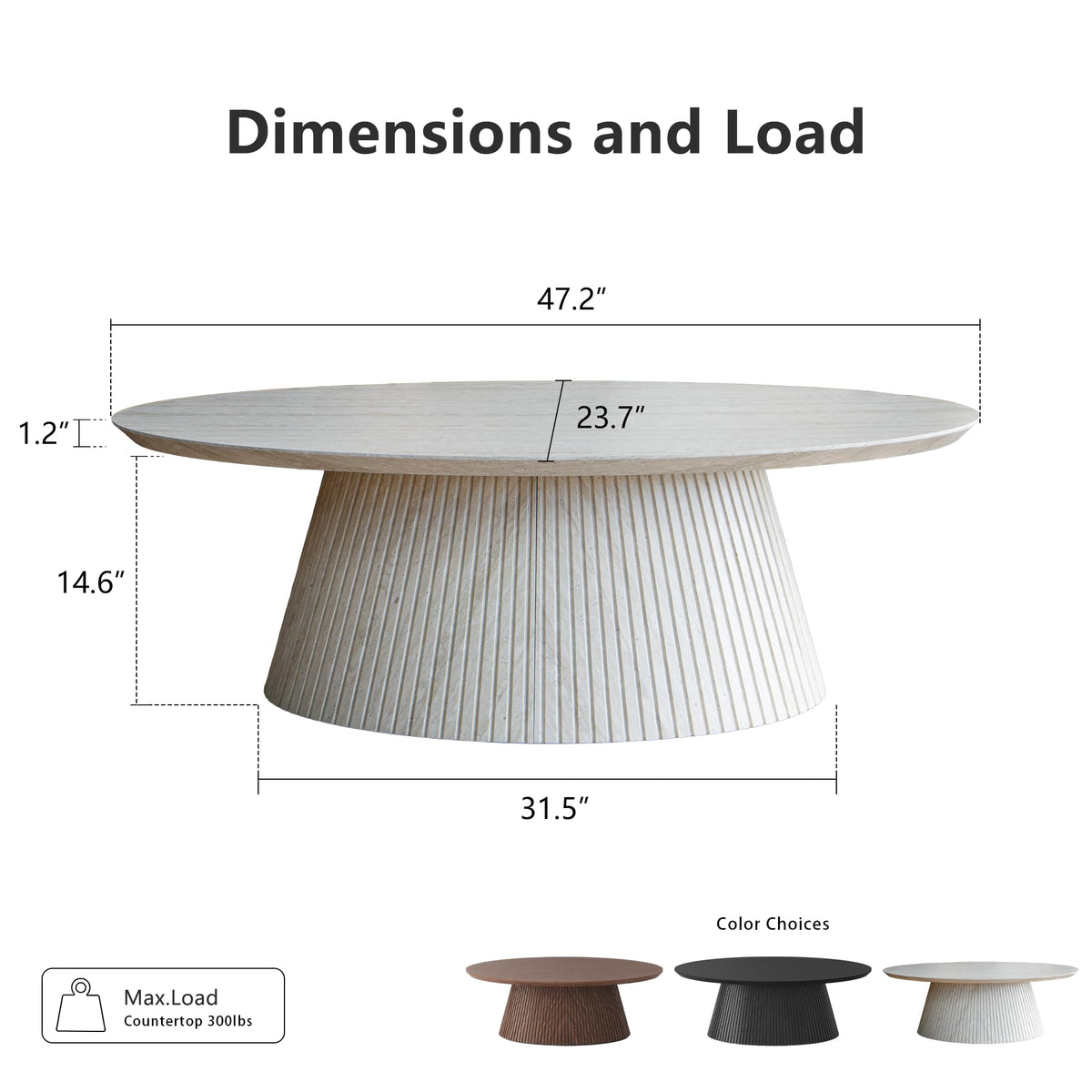 Oval Faux Stone Coffee Table