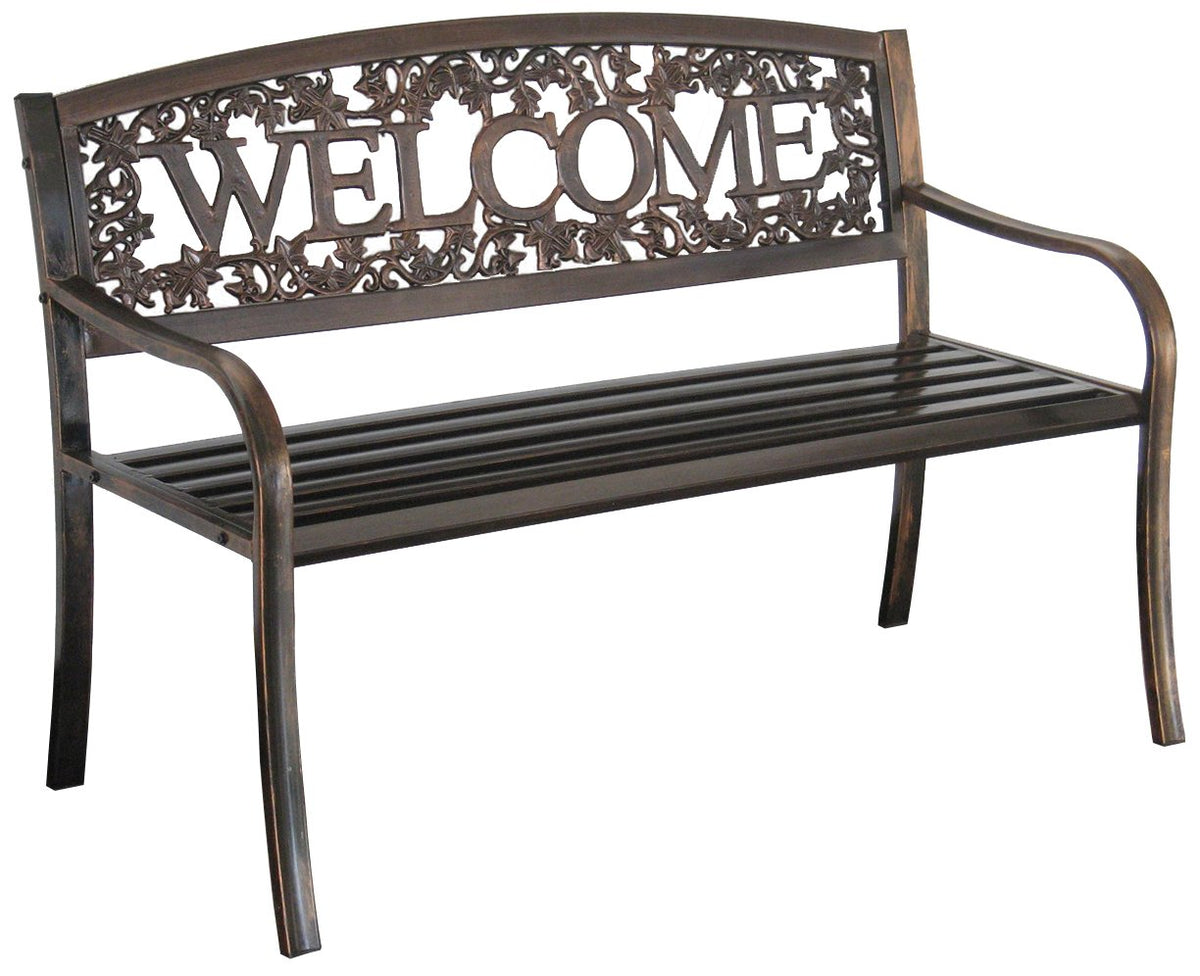 Metal Welcome Garden Bench