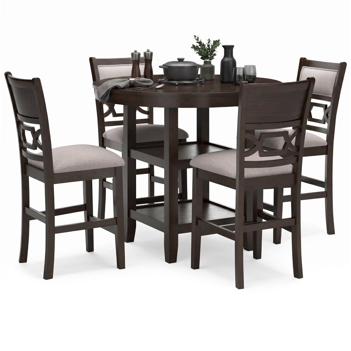 Signature Design by Ashley Round Counter Height Dining Set for 4