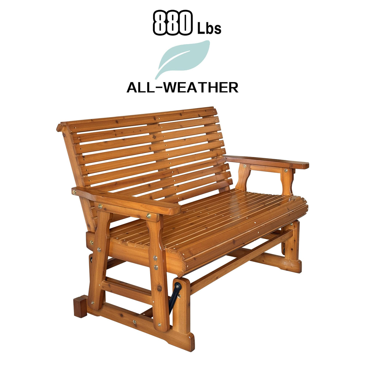Wooden Patio Glider Bench