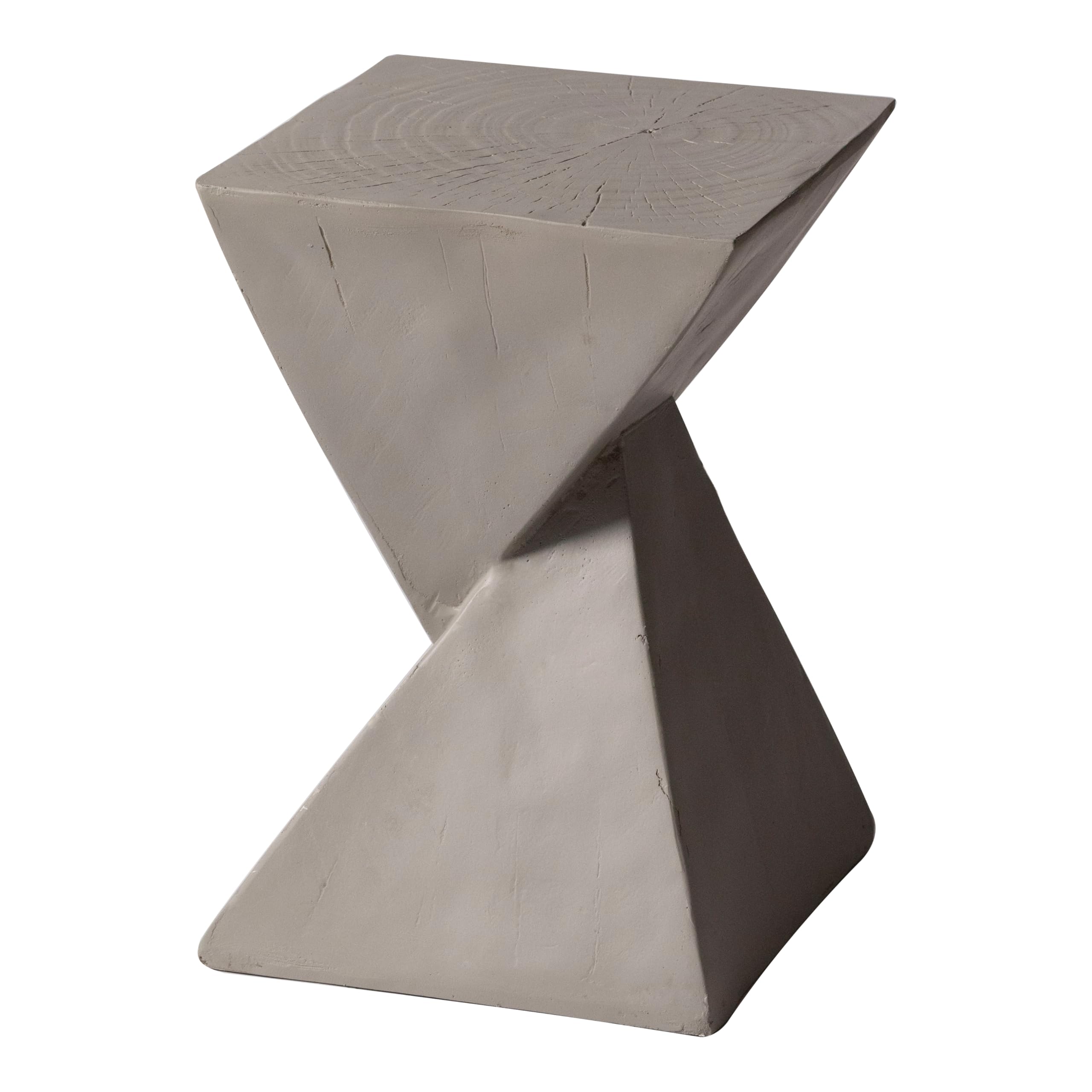 Twisted Fiberstone Side Table – Indoor & Outdoor Accent Stool