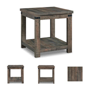 Square End Table with Storage Shelf