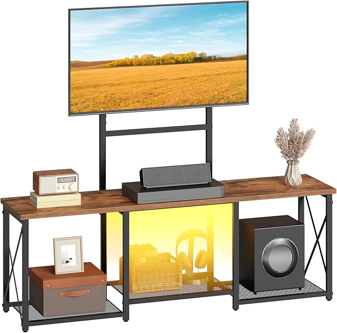 LED TV Stand with Mount & Open Shelves for 50" TVs