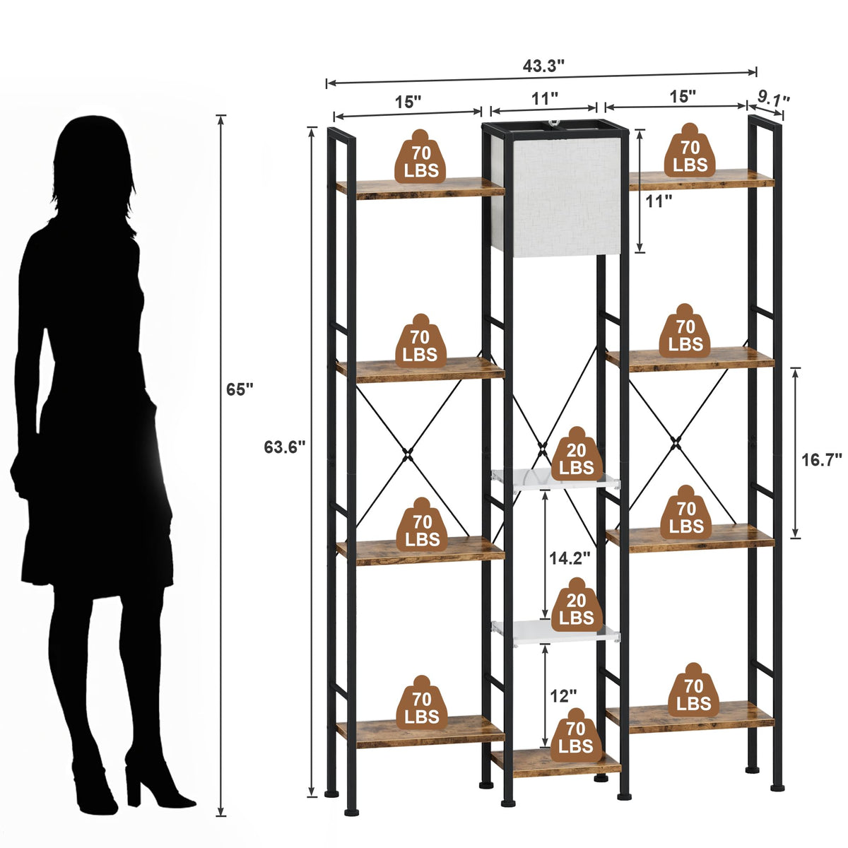 Triple LED Bookshelf