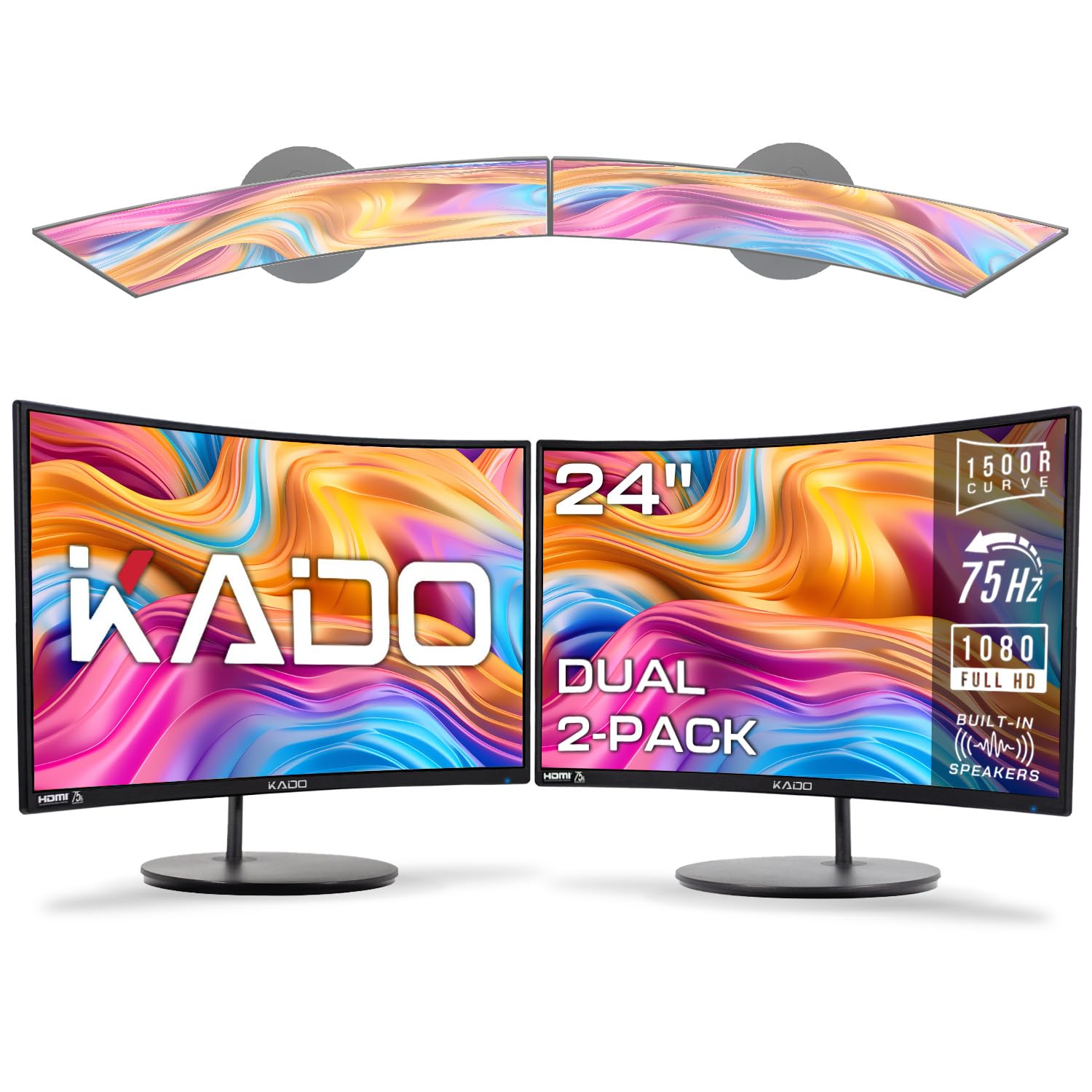 Dual 24" Curved Monitor Set