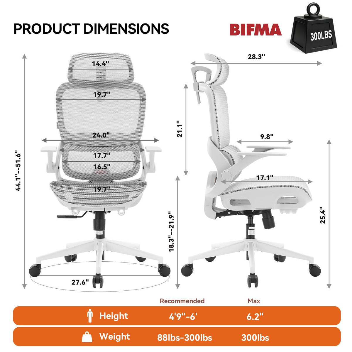 SIHOO B100 Mesh Ergonomic Office Chair with Adaptive Lumbar Support