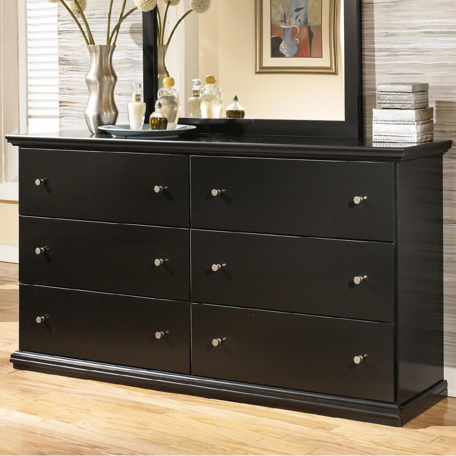 Signature Design by Ashley Maribel Classic 6 Drawer Dresser, Black