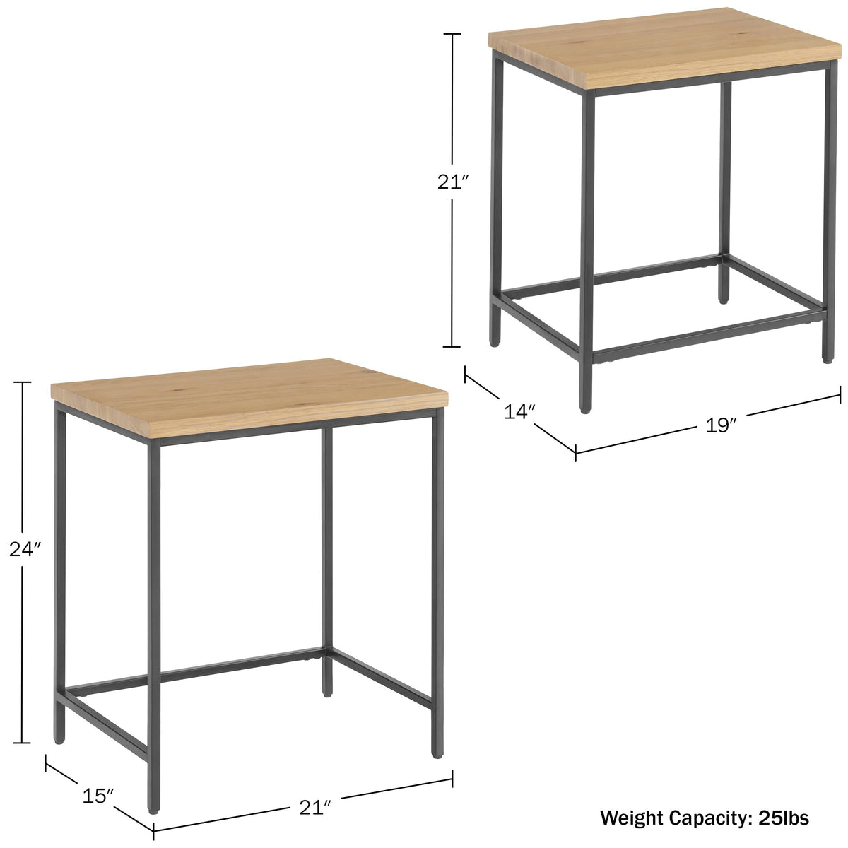Oak Nesting Side Tables