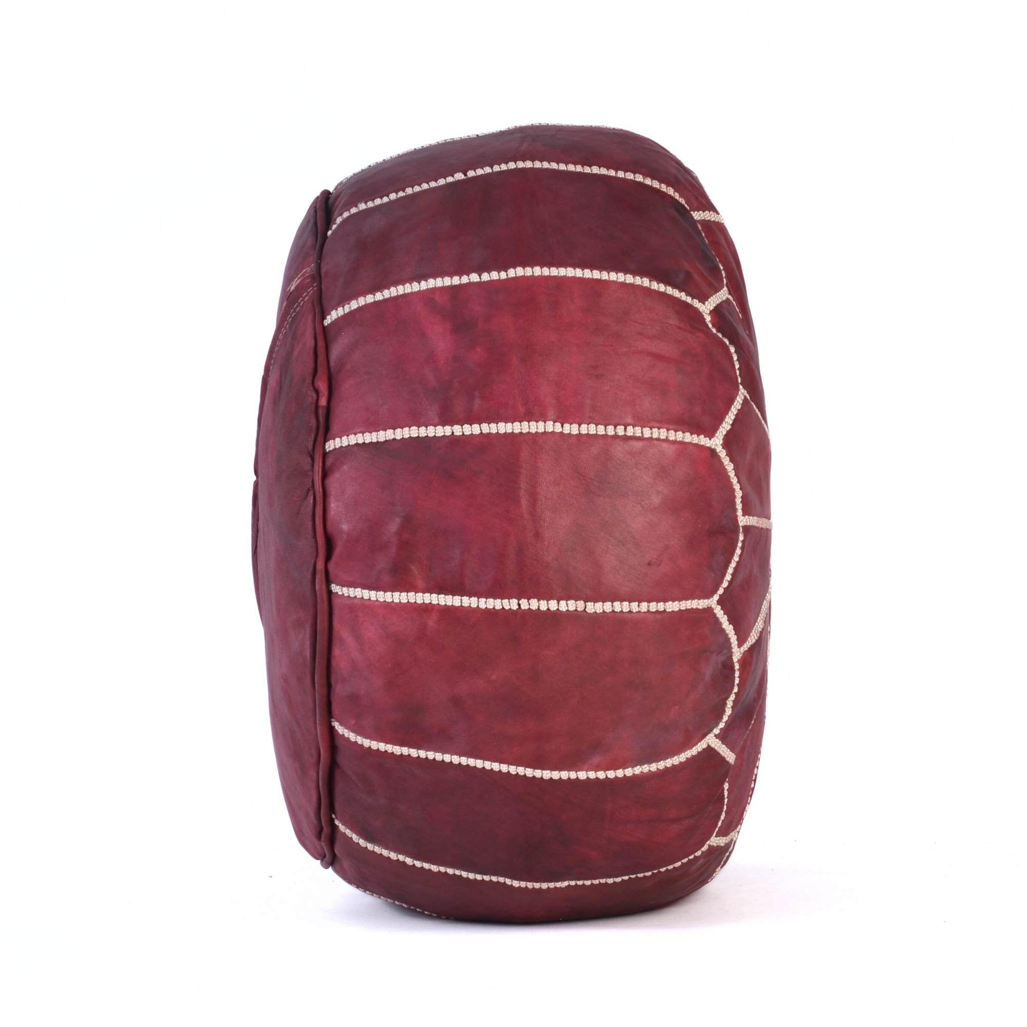 Moroccan Leather Pouf Ottoman