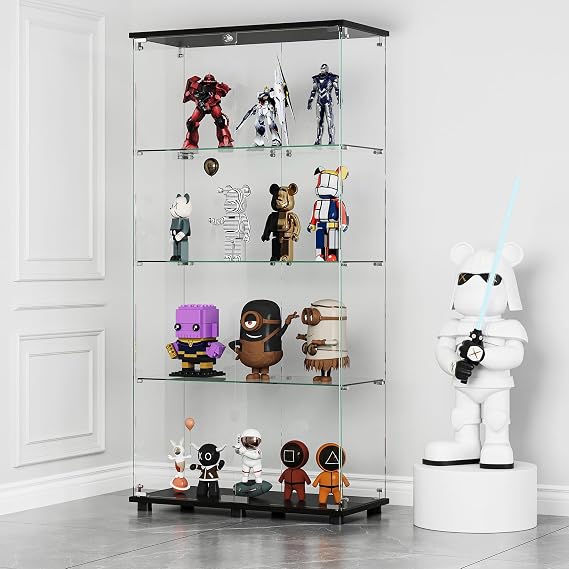 Glass Display Cabinet with Lock