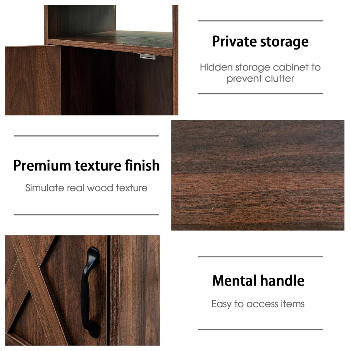 Walnut 3-Piece Coffee Table Set