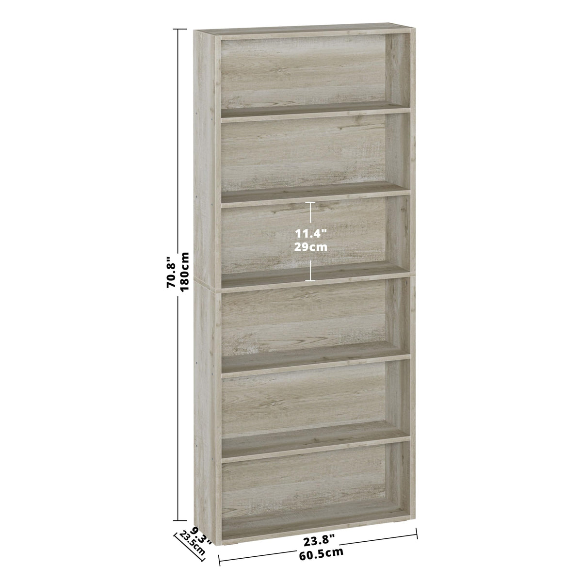 IRONCK Bookshelves and Bookcases Floor Standing 6 Tier Display Storage Shelves 70in Tall Bookcase Home Decor Furniture for Home Office, Living Room, Bed Room
