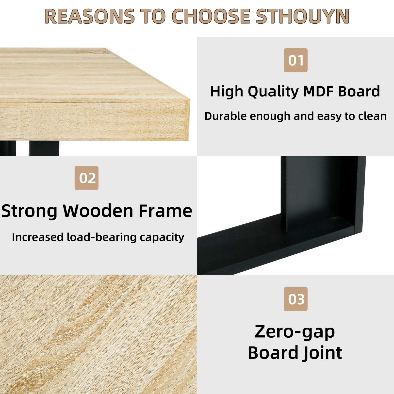 Extendable Dining Table 63"-79", Seats 6-10