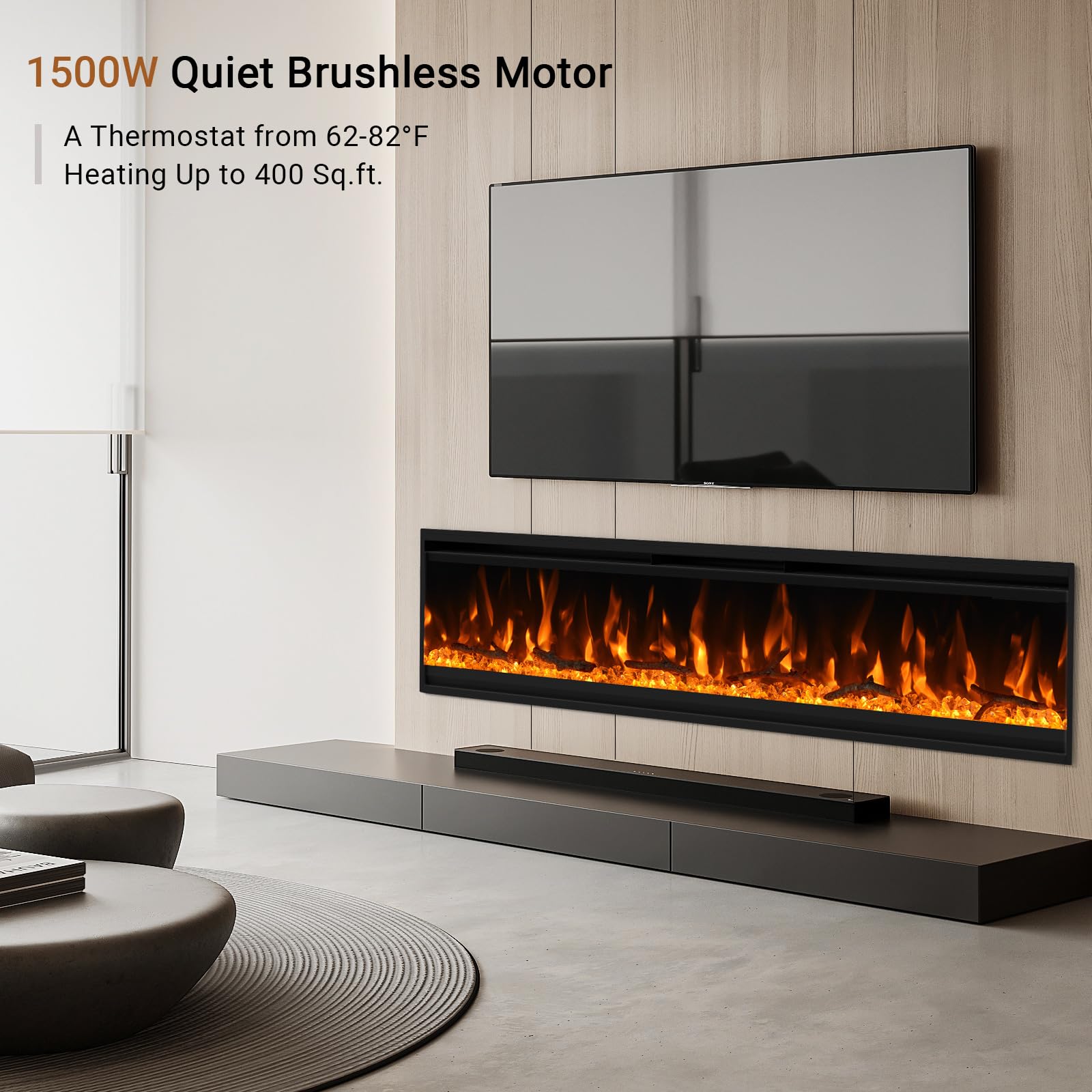 Electric Fireplace Insert – Ultra-Thin Wall Mounted & Recessed