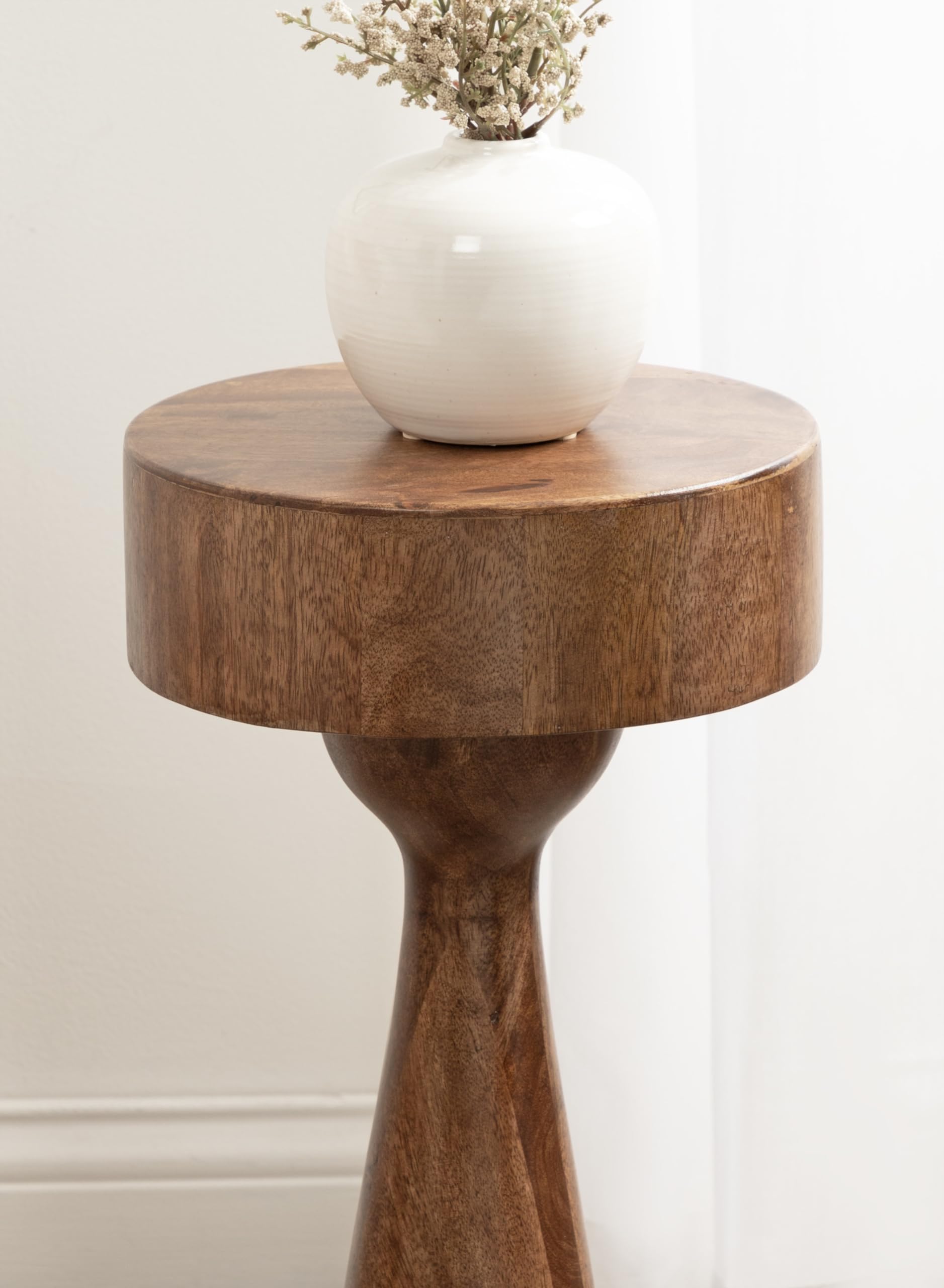 Sculptural Mango Wood Accent Table