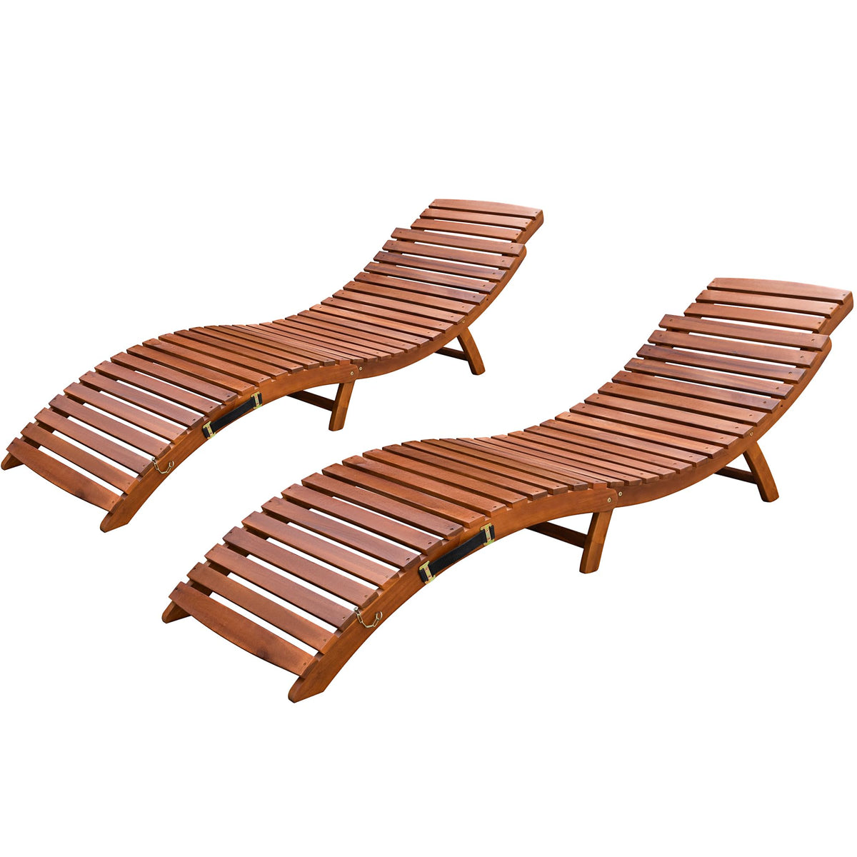 Devoko Folding Lounge Chair Outdoor 2 Pieces Pool Lounge Chairs