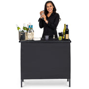 Foldable Bar Table with Skirt & Carrying Case