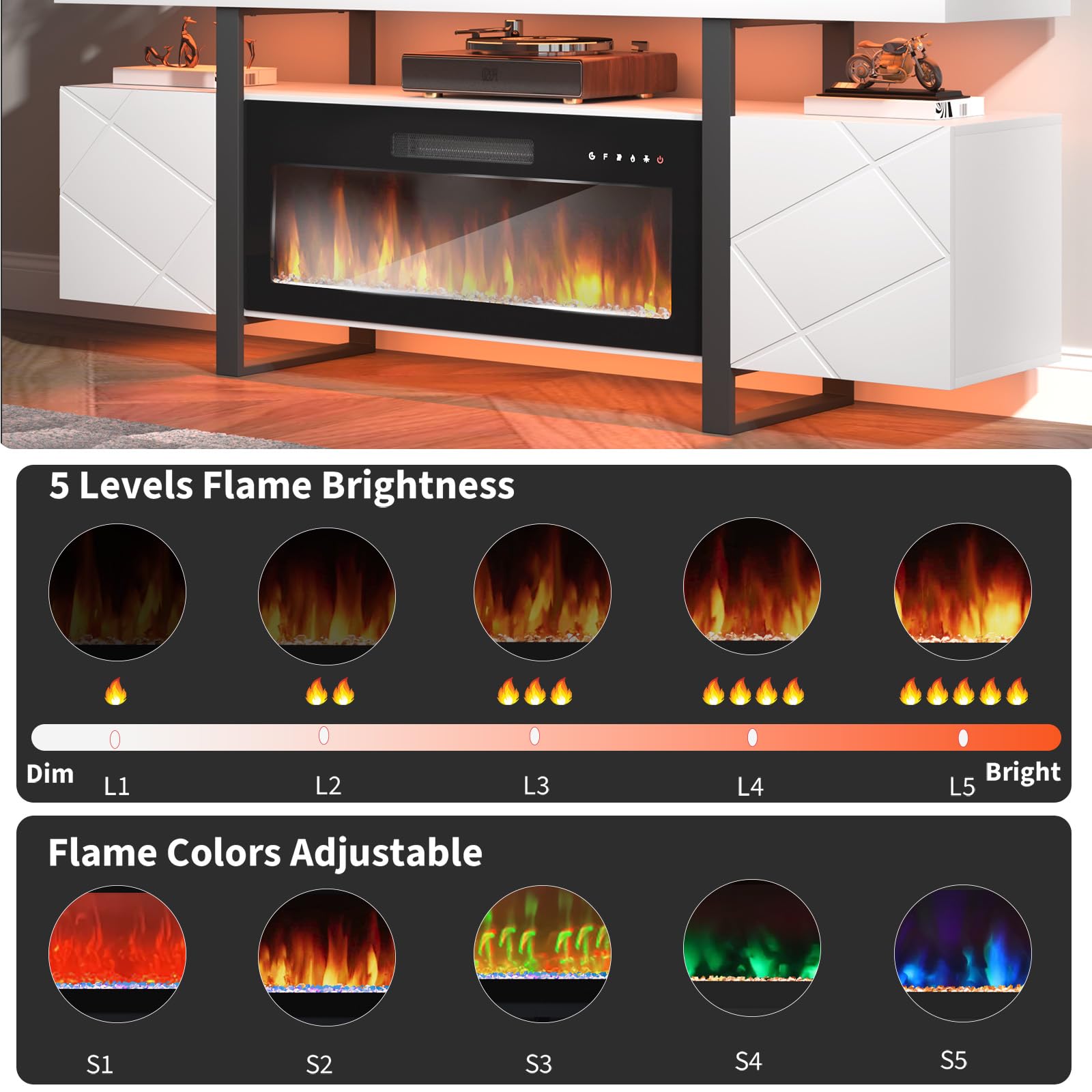 Fireplace TV Stand with 36" Electric Fireplace