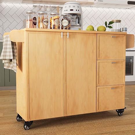 Rolling Kitchen Island with Storage