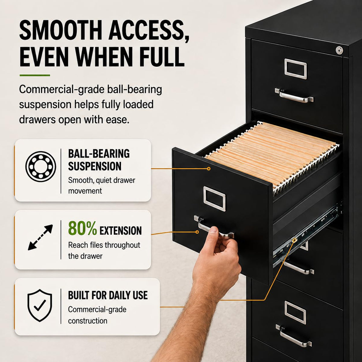 4-Drawer Locking Metal File Cabinet