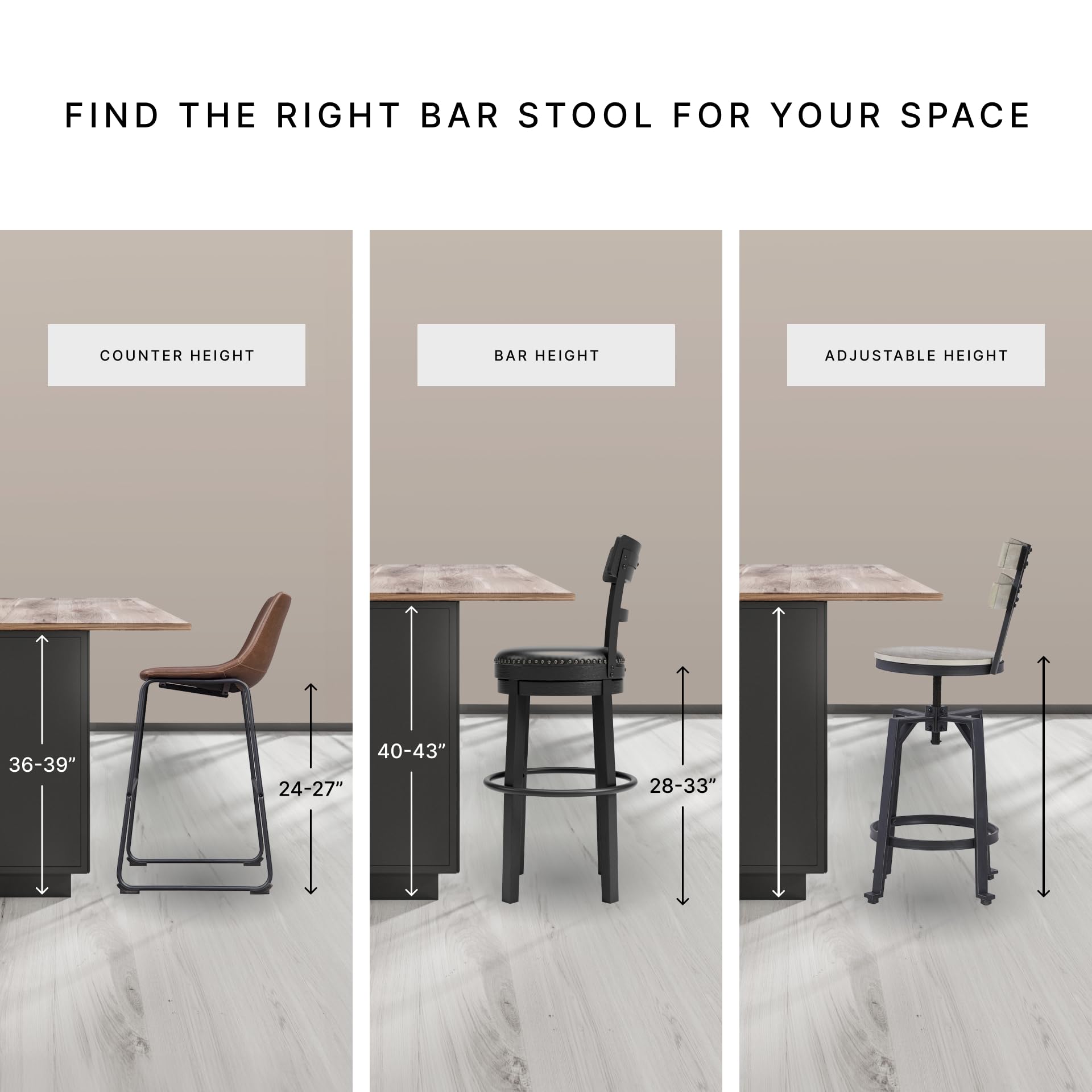 3-Piece Counter Height Dining Set with Barstools