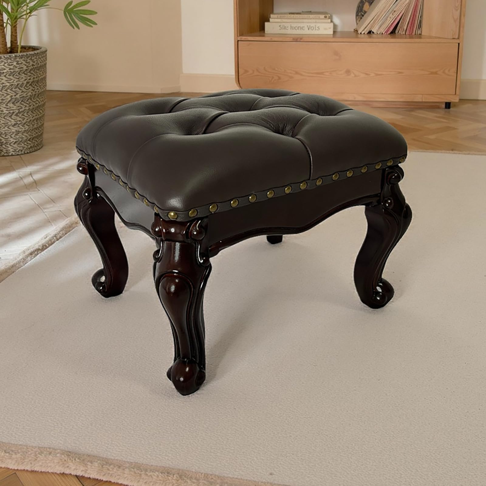Leather Foot Stool Ottoman