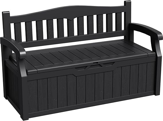 80 Gallon Outdoor Storage Bench with Armrest