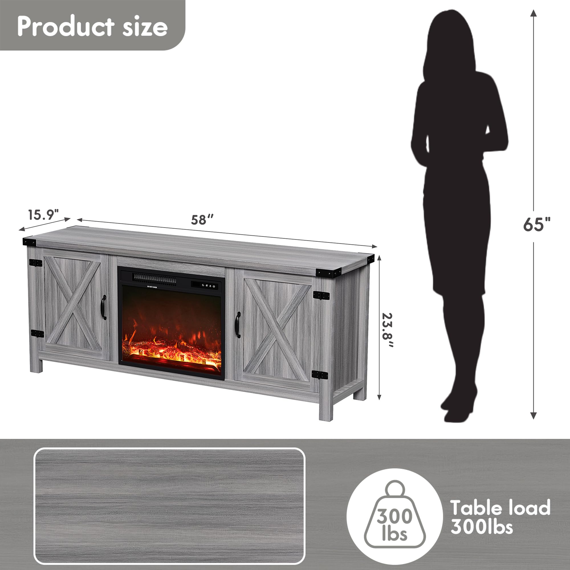Ultra-Thin Wall-Mounted Electric Fireplace Insert