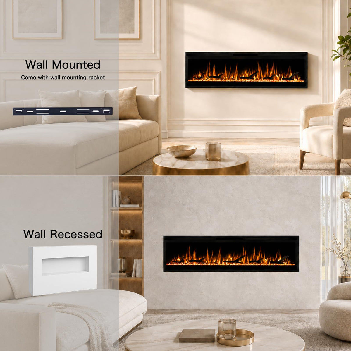 Wall-Mounted Electric Fireplace