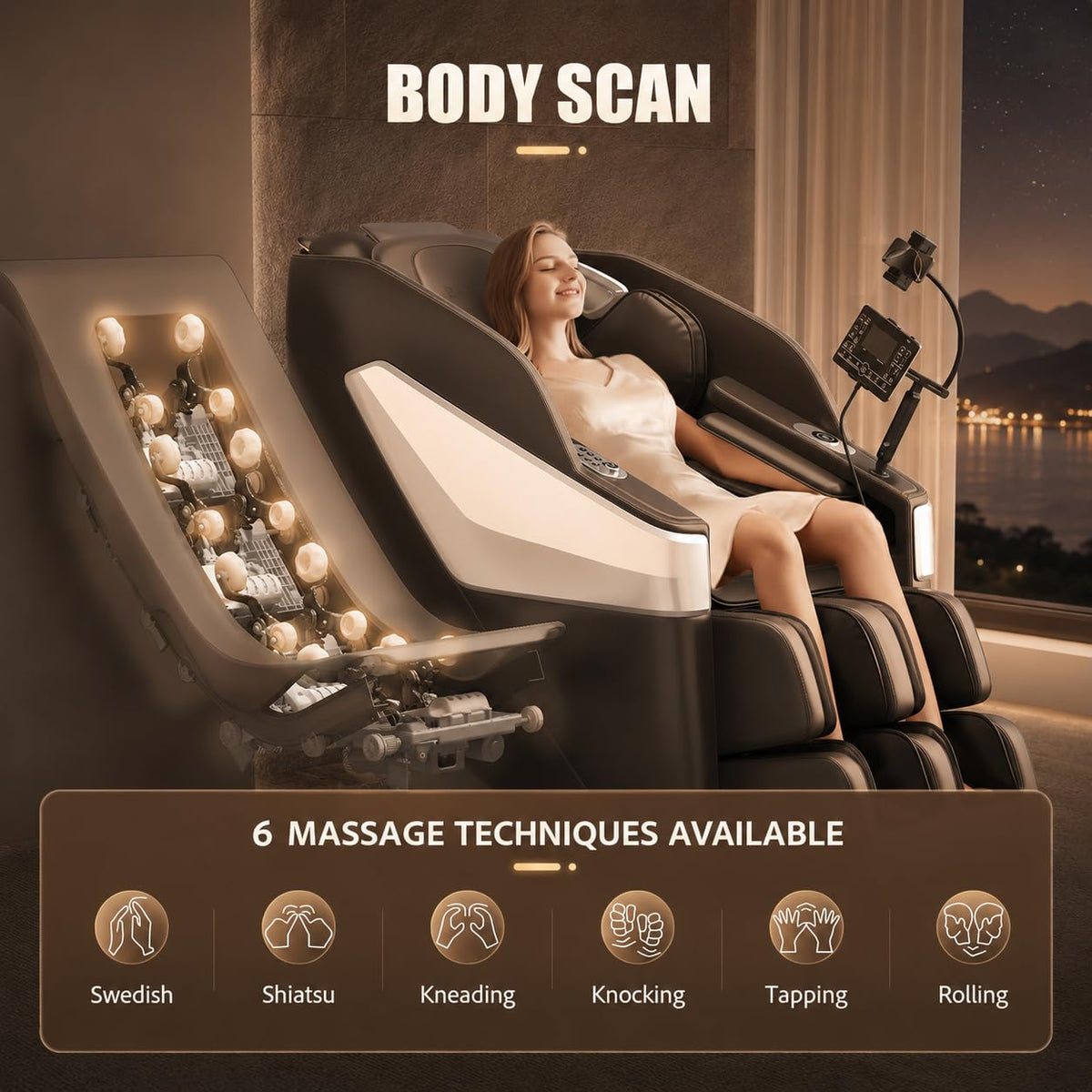Black & White 3D Massage Chair