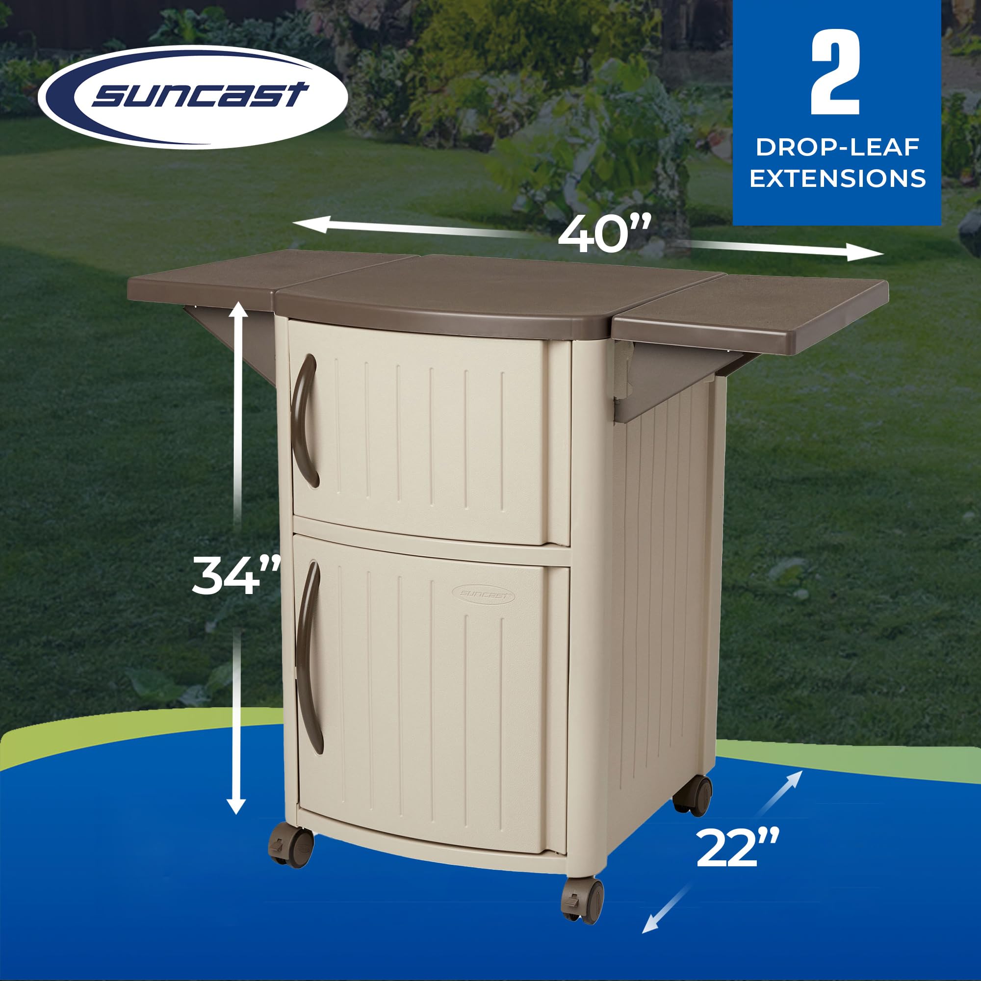 Outdoor Grilling Prep Station with Storage