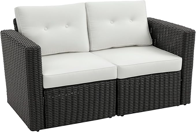 2-Piece Patio Wicker Corner Sofa Set