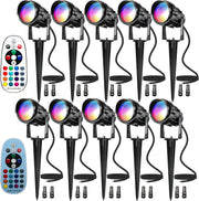 RGBW Outdoor Landscape Spotlights 10-Pack