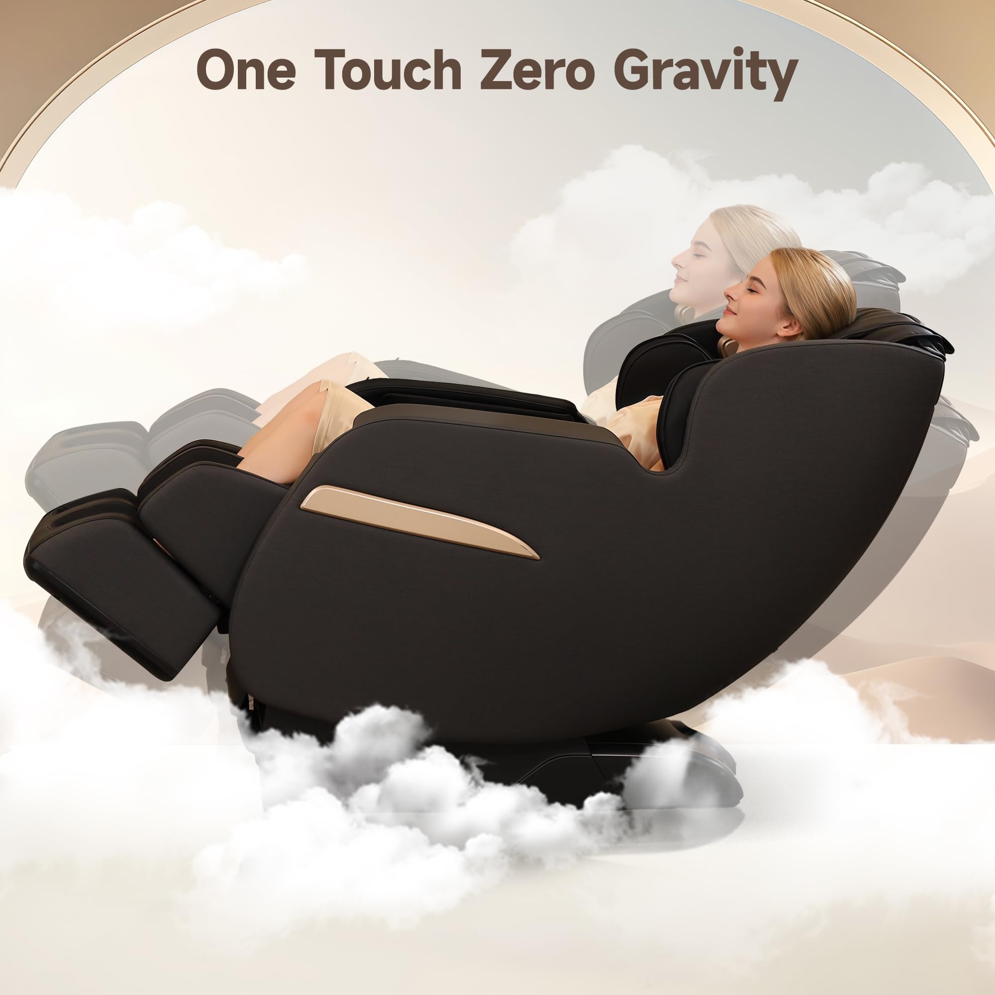 Real Relax 2026 Upgraded 2D SL-Track Massage Chair,Recliner Full Body Zero Gravity with 8 Auto Modes and Upgraded LCD Screen,Added Voice Broadcast,Headrest Cushion,Child Lock and Pause Button,Black