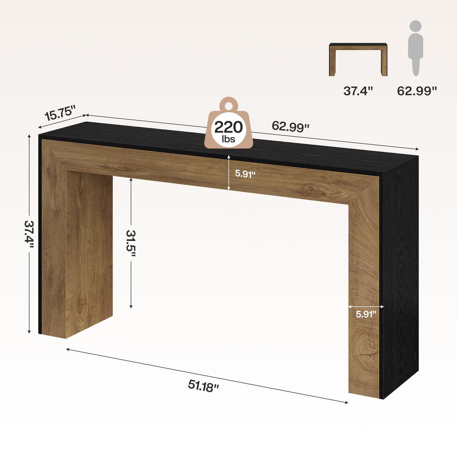 63" Modern Bar Table
