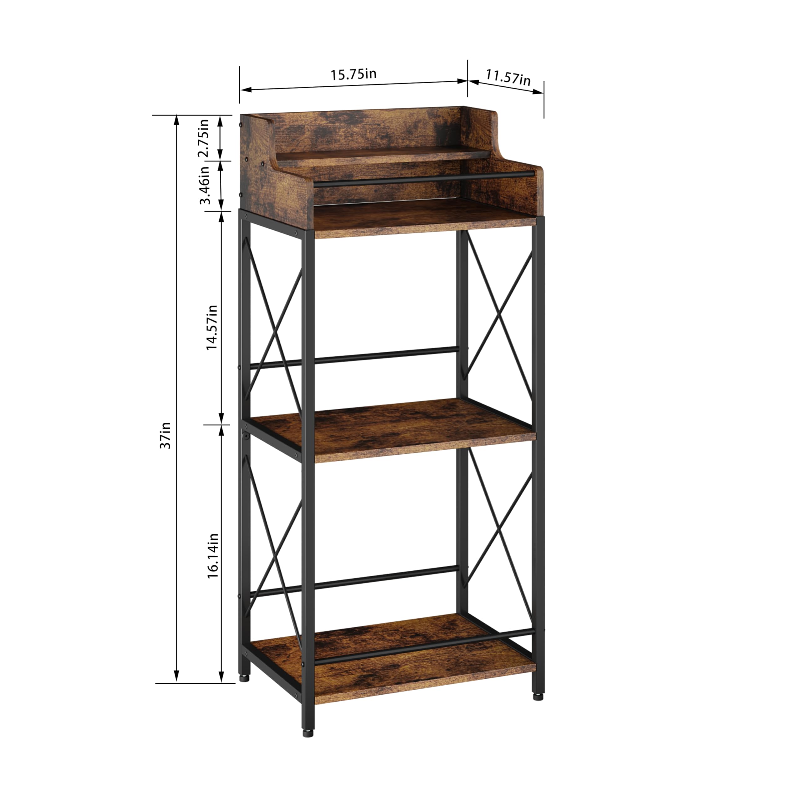 3-Tier Industrial Countertop Shelf