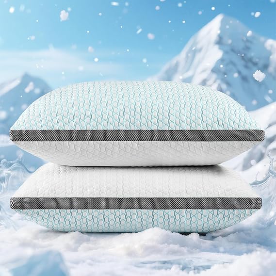 Cooling Bed Pillows with Adjustable Memory Foam Fill