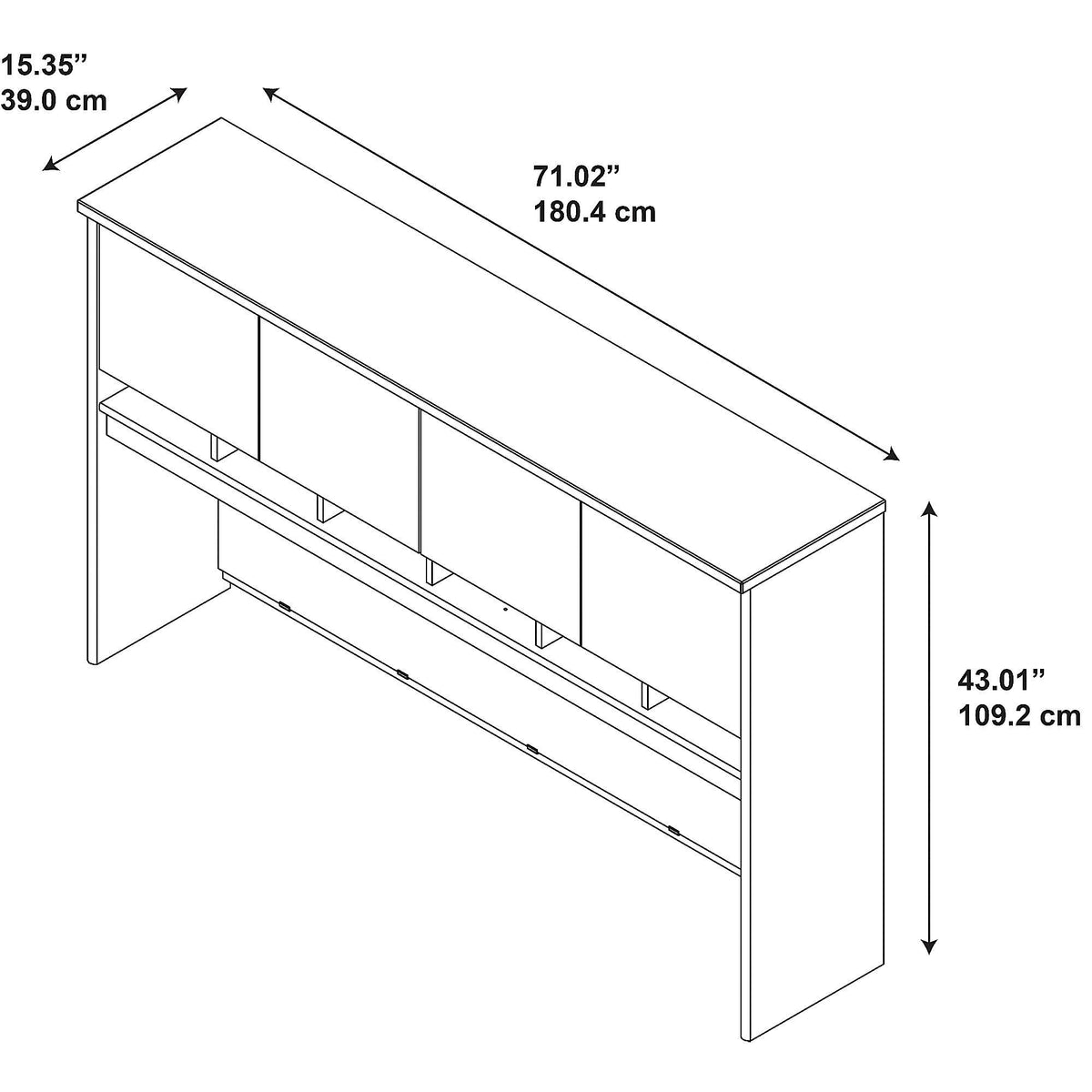 4-Door Desk Hutch