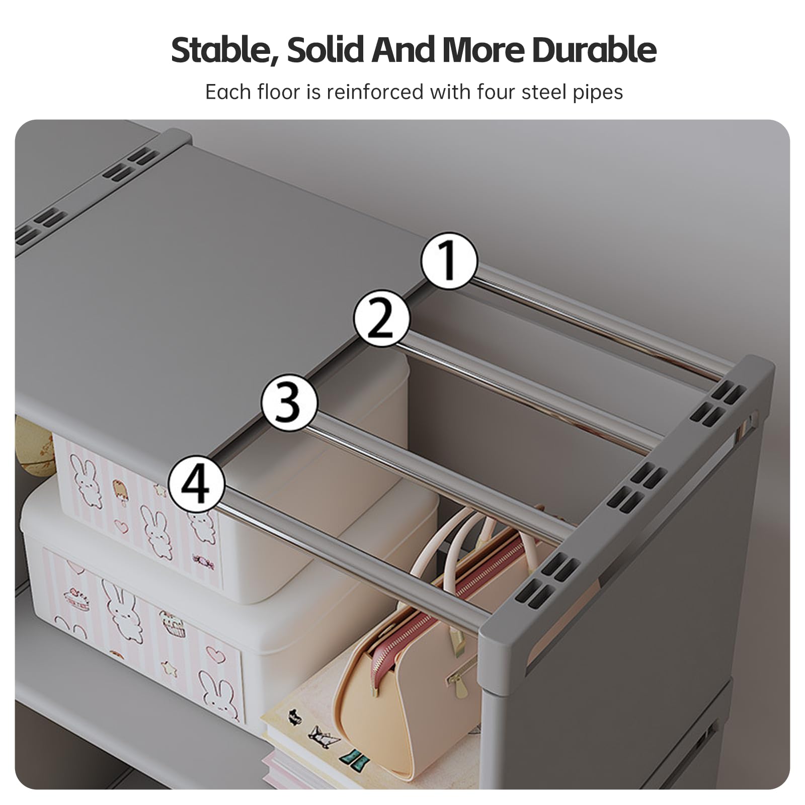 WEMAKMAK 4-Cube Storage Organizer Shelf – Tool-Free Assembly Cube Bookcase for Bedroom, Closet & Small Spaces, Bookshelf Organizer for Kids’ Clothes & Nursery