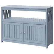 Acacia Wood Outdoor Storage Cabinet with 2 Magnetic Doors & 3 Tiers
