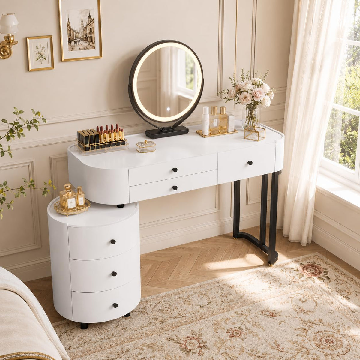 6-Drawer Lighted Makeup Vanity
