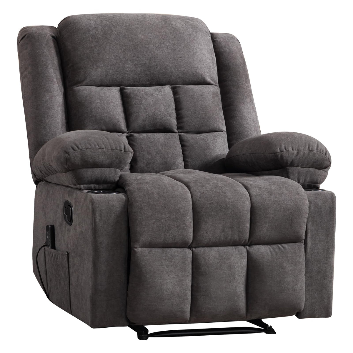 Grey Fabric Massage Recliner