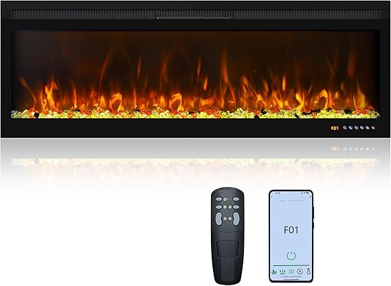 Wall Mount Electric Fireplace Insert with Heater
