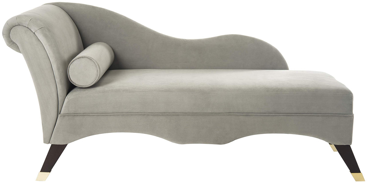Grey Velvet Chaise Lounge