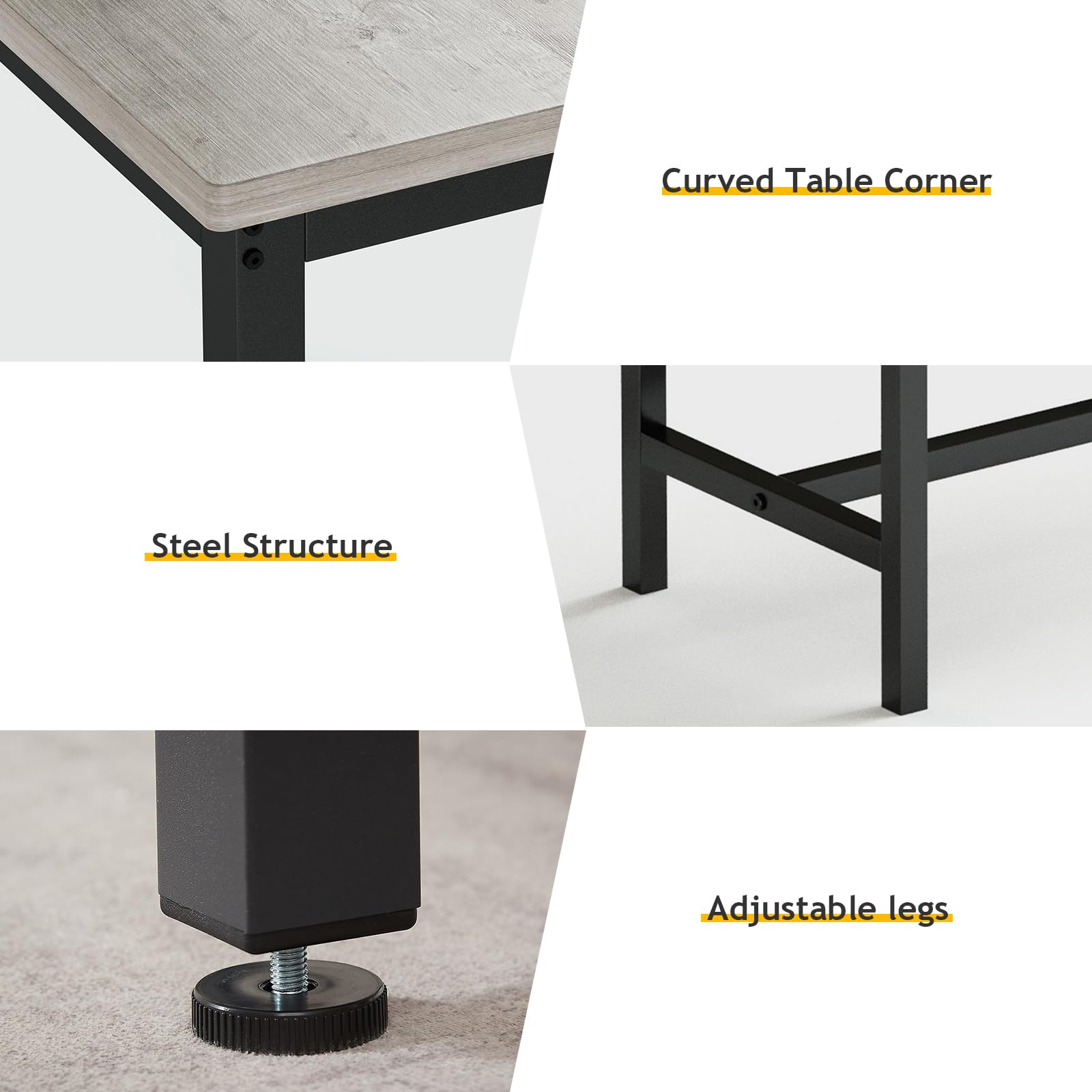 Dining Table Set for 4 with 2 Benches