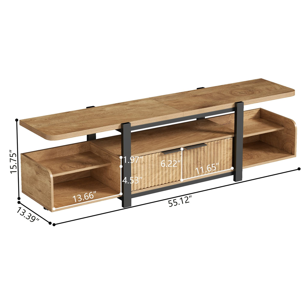 Gyfimoie TV Stand with LED Lights & Storage Cabinet for TVs up to 55"/60''