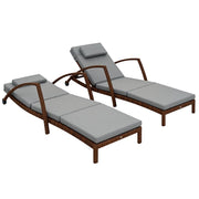 Outdoor Reclining Chaise Lounge Chair Set of 2