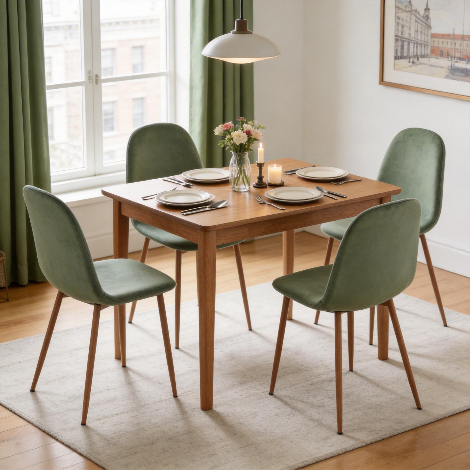 Velvet Dining Chairs, Set of 4