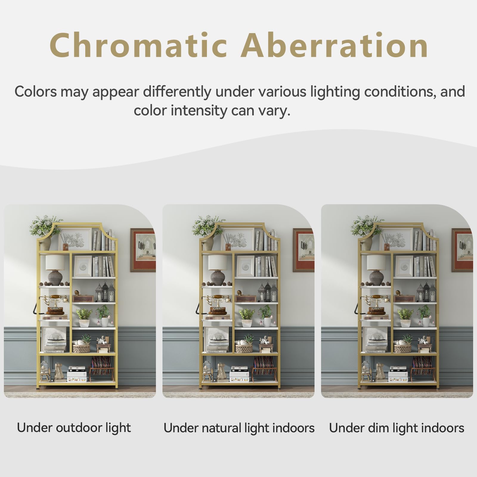 8-Tier Etagere Bookshelf with Metal Frame
