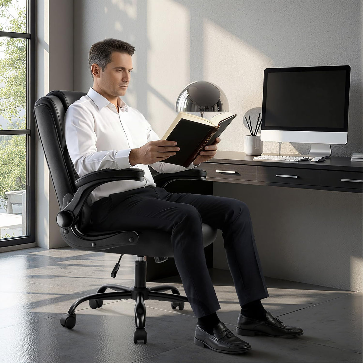 Ergonomic PU Leather Office Chair